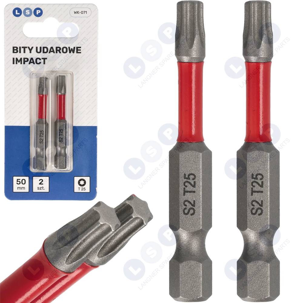 Nárazový bit TORX T25 50 MM Súprava bitov LSP IMPACT 2 KS